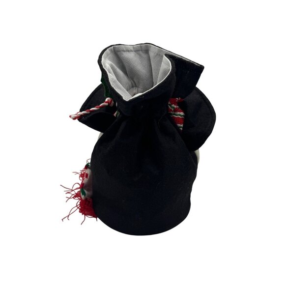 Snowman-Themed Decorative Bag With Drawstring Closure & Festive Scarf - Picture 4 of 6